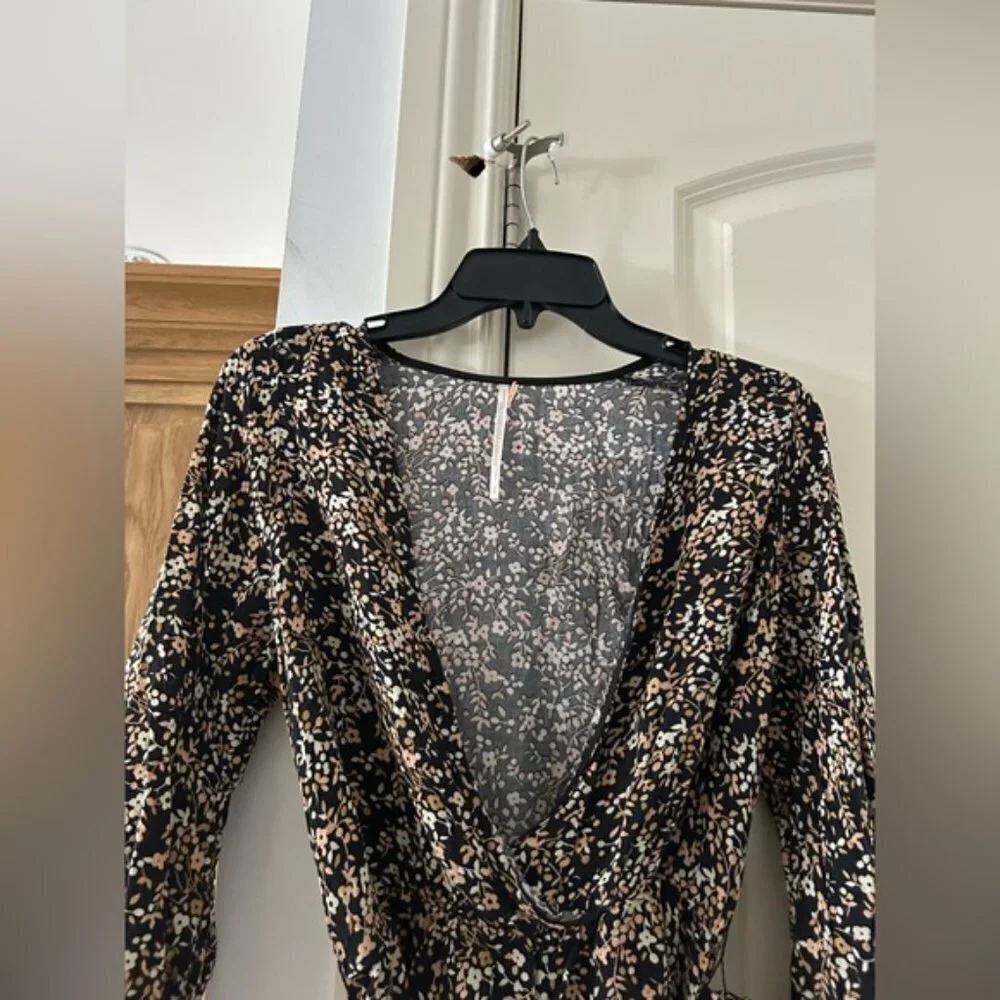 FREE PEOPLE S long sleeve floral romper summer